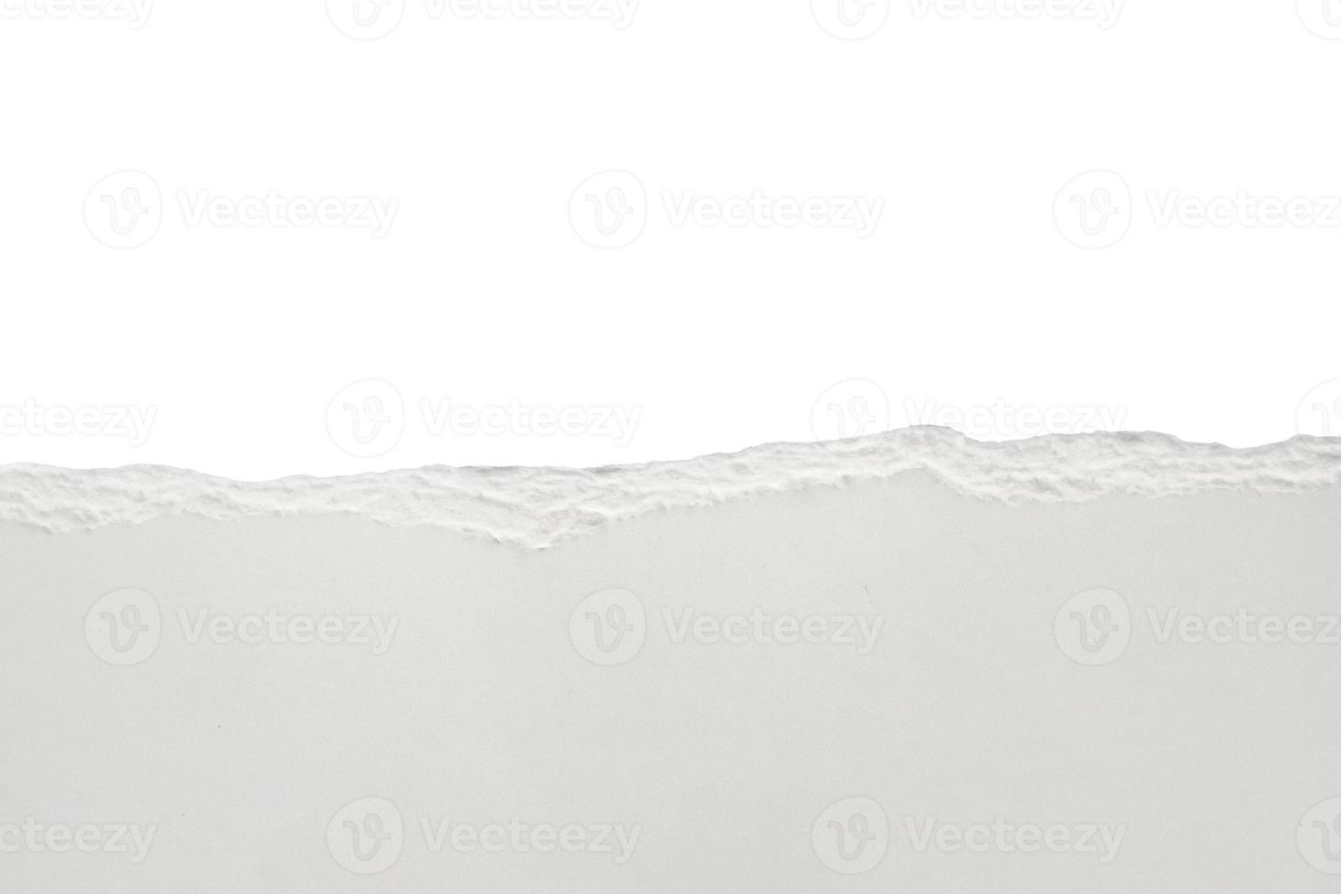 White ripped paper torn edges strips isolated on white background photo