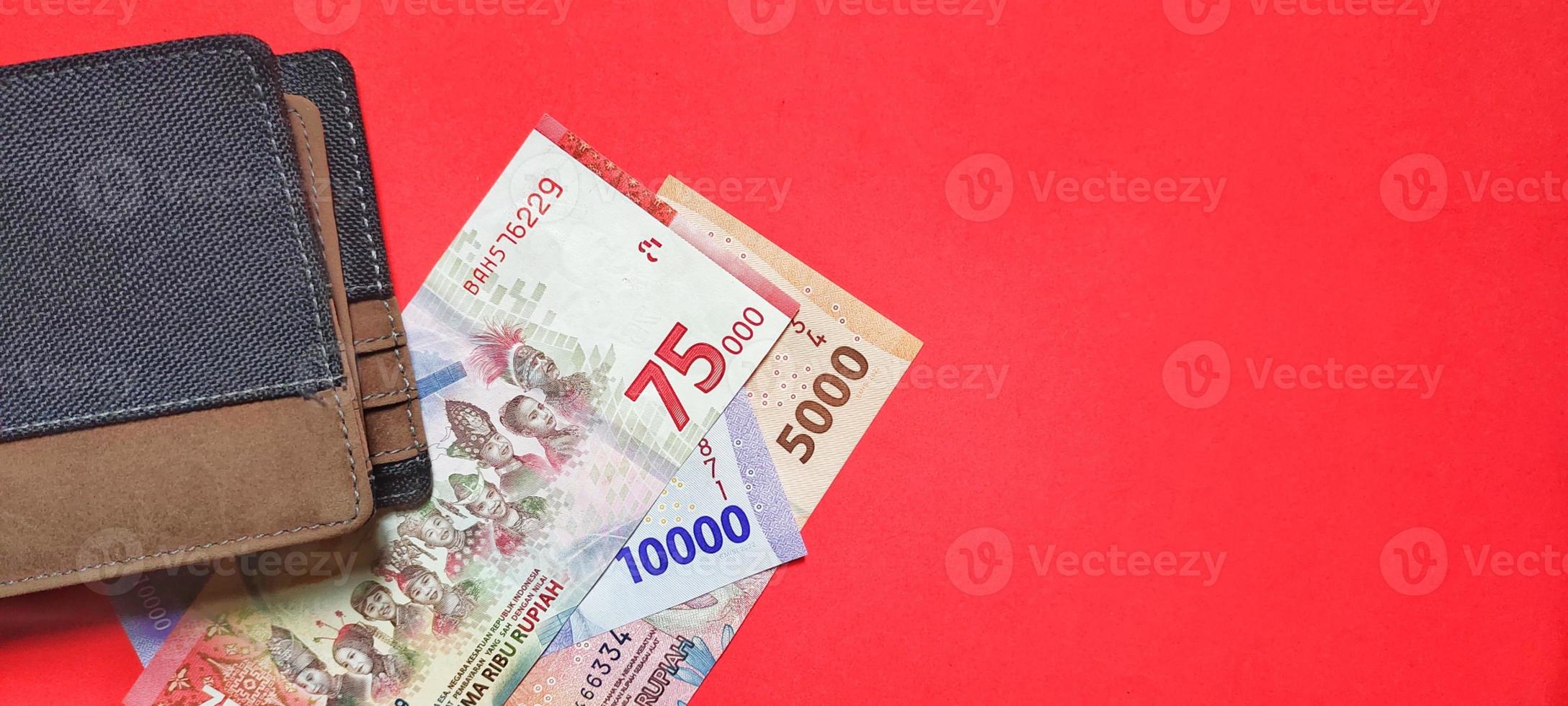 The latest edition of Indonesian rupiah banknotes, business conceptual illustration. photo