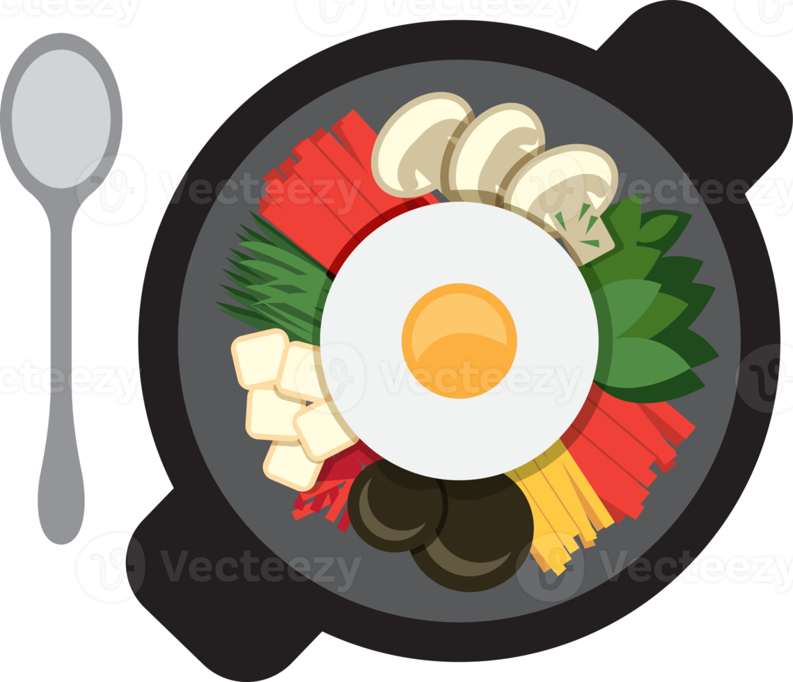 Korean bibimbap national food illustration png