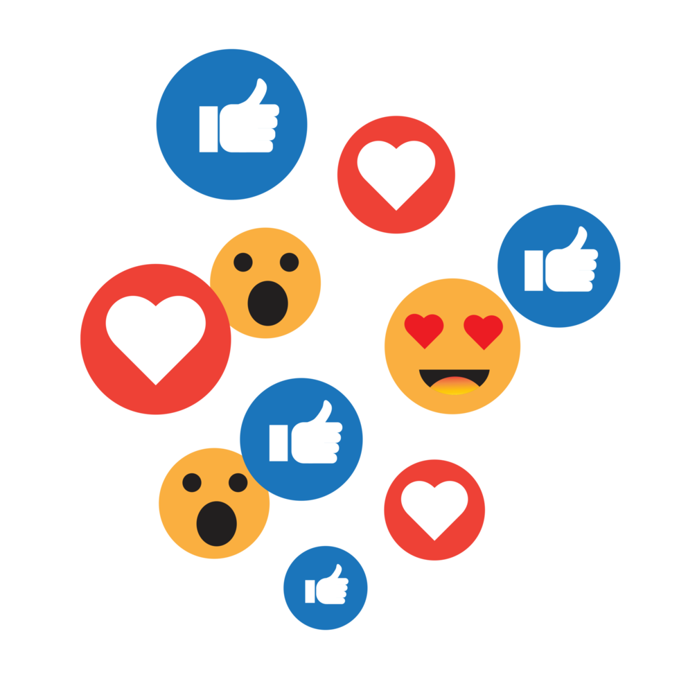 sociaal media pictogrammen uitdrukken divers gevoelens png