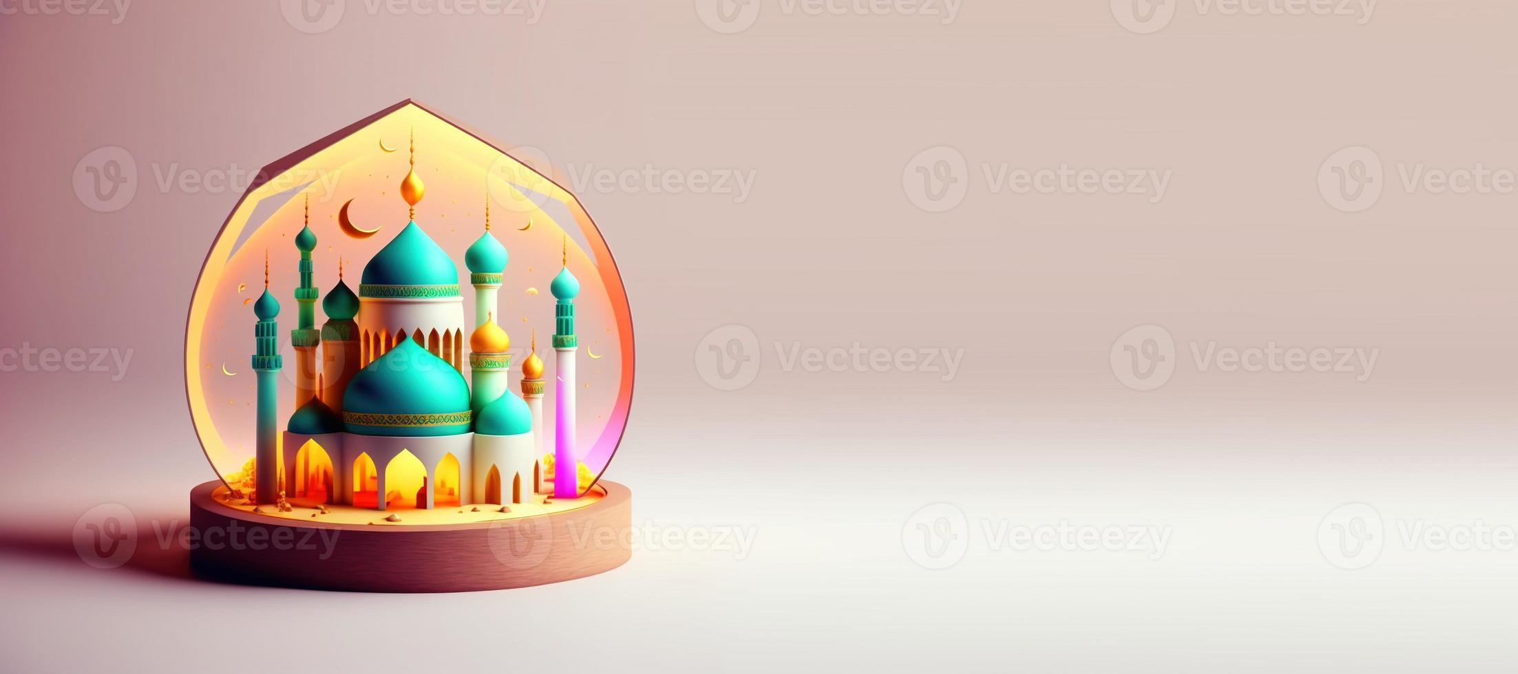 Mosque Illustration for Ramadan Islmic Celebration Background photo