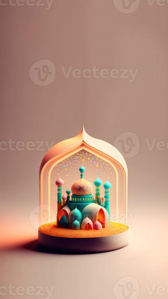 Digital 3D Illustration of Ramadan Social Media Instagram Story photo
