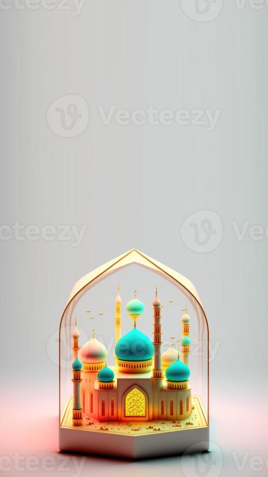 3D Illustration of Ramadan Social Media Instagram Story Background photo