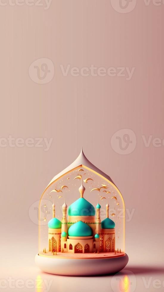 3D Illustration of Islamic Social Media Post photo