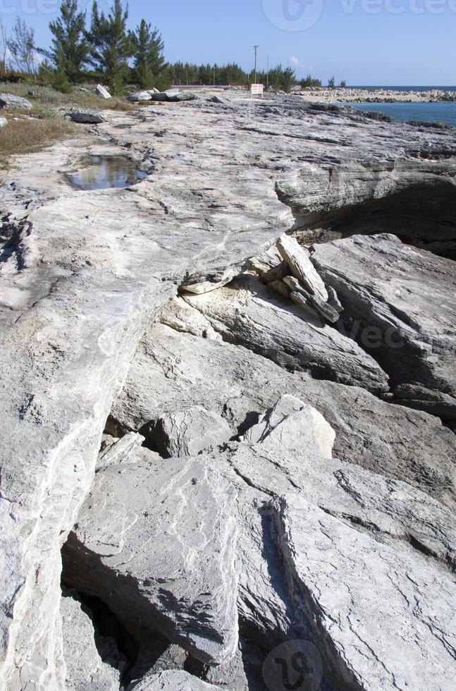 Grand Bahama Island Eroded Shore And The Warning Sign photo