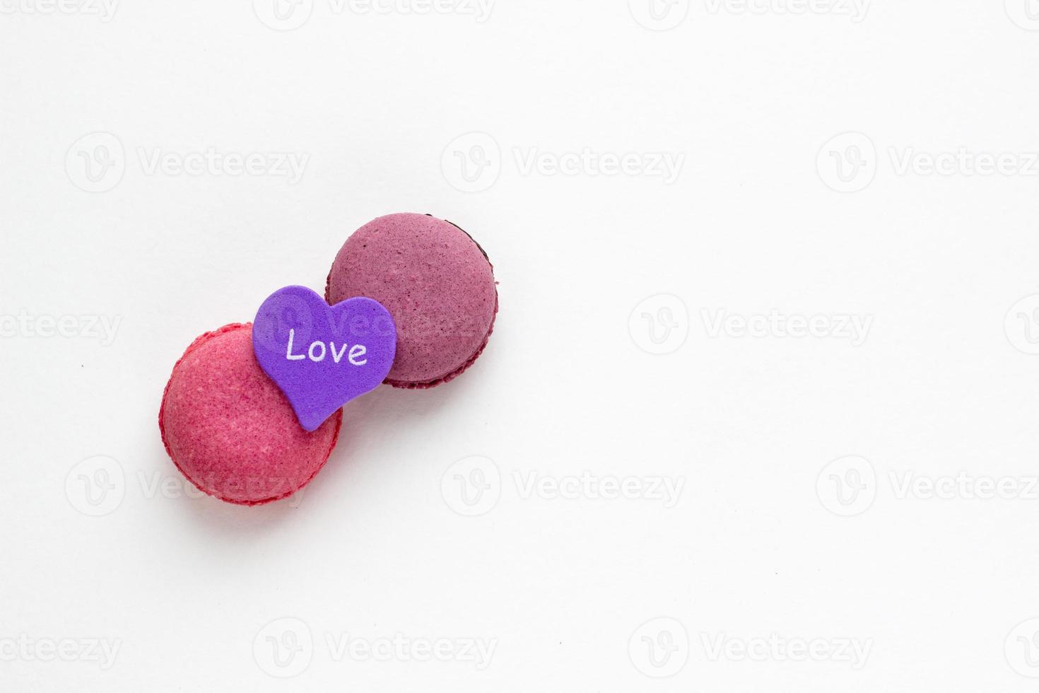 Sweet Desserts Minimalist Aesthetic Background. Macaroon Love Valentine's Day Wallpaper photo