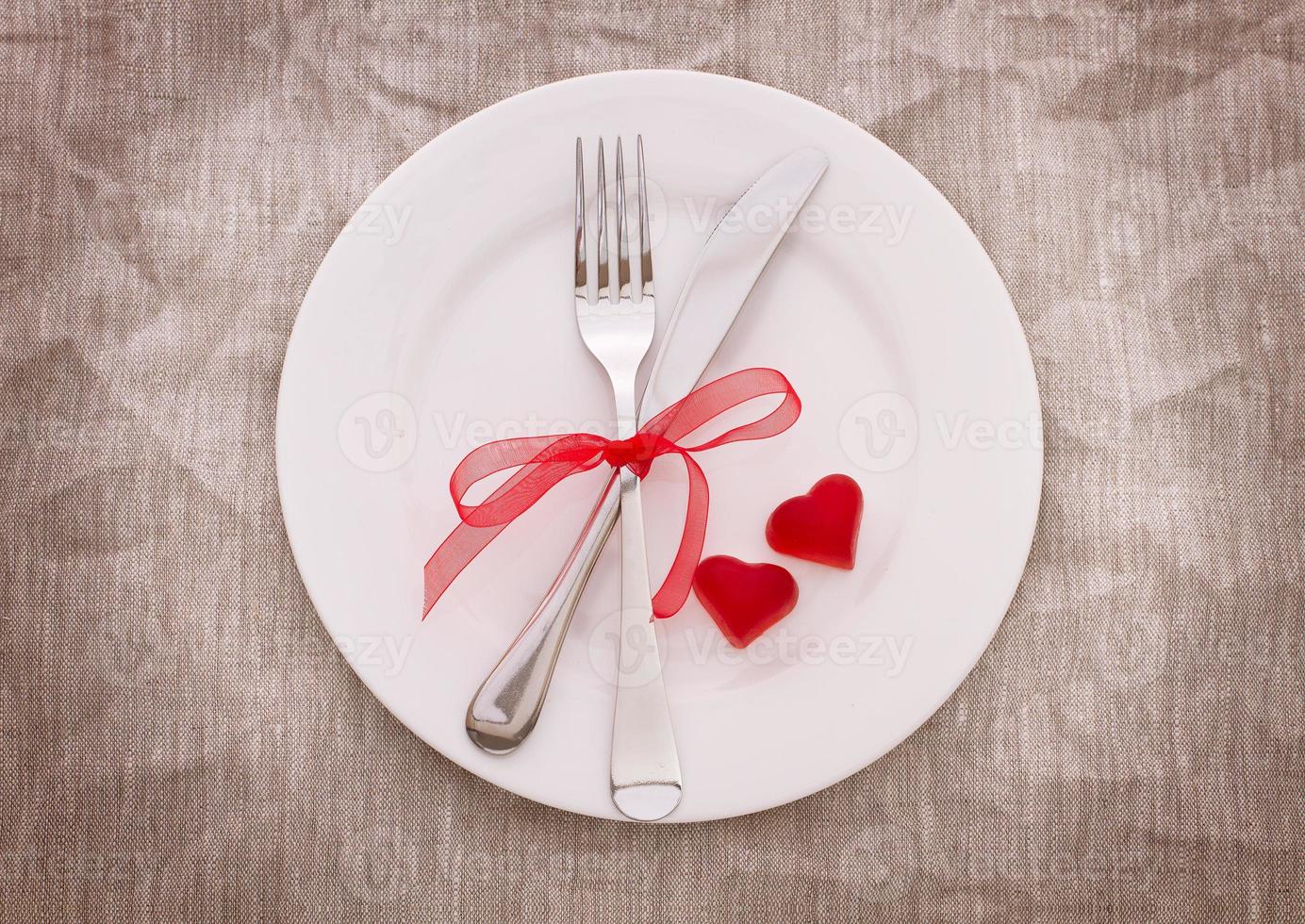 Valentine day love beautiful. Invitation to dinner photo