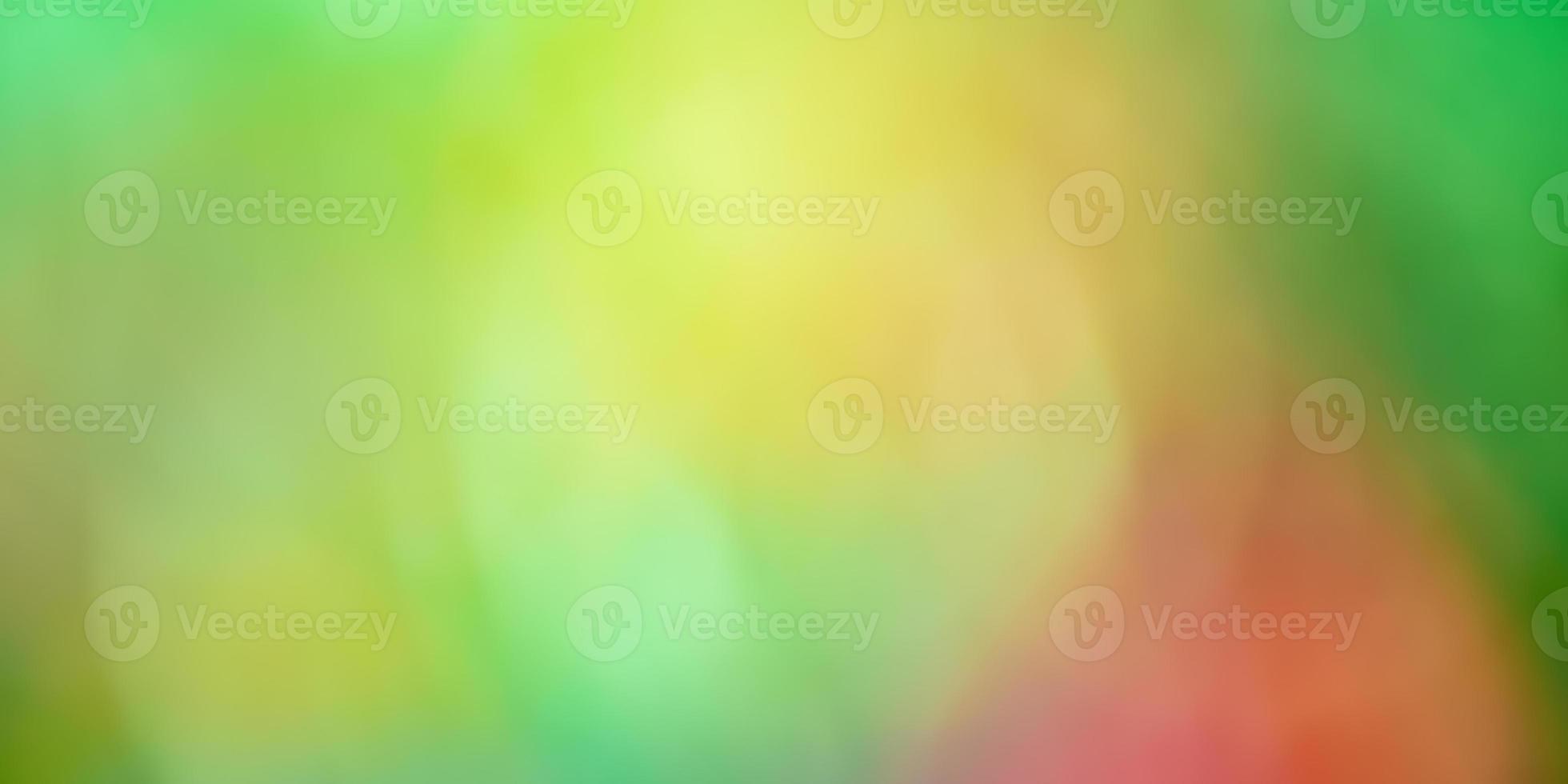 Defocus light green yellow red orange. Natural bokeh. Abstract background with leaves, bokeh. photo