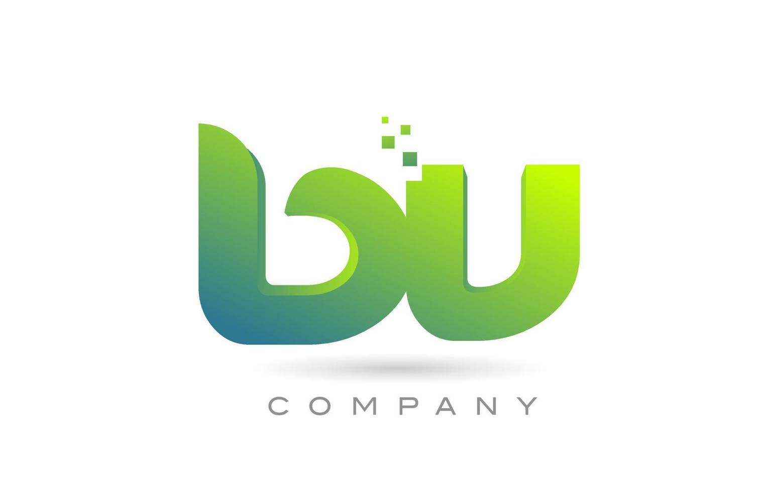 se unió a bv alfabeto letra logo icono combinación diseño con puntos y color verde. plantilla creativa para empresa y negocio vector