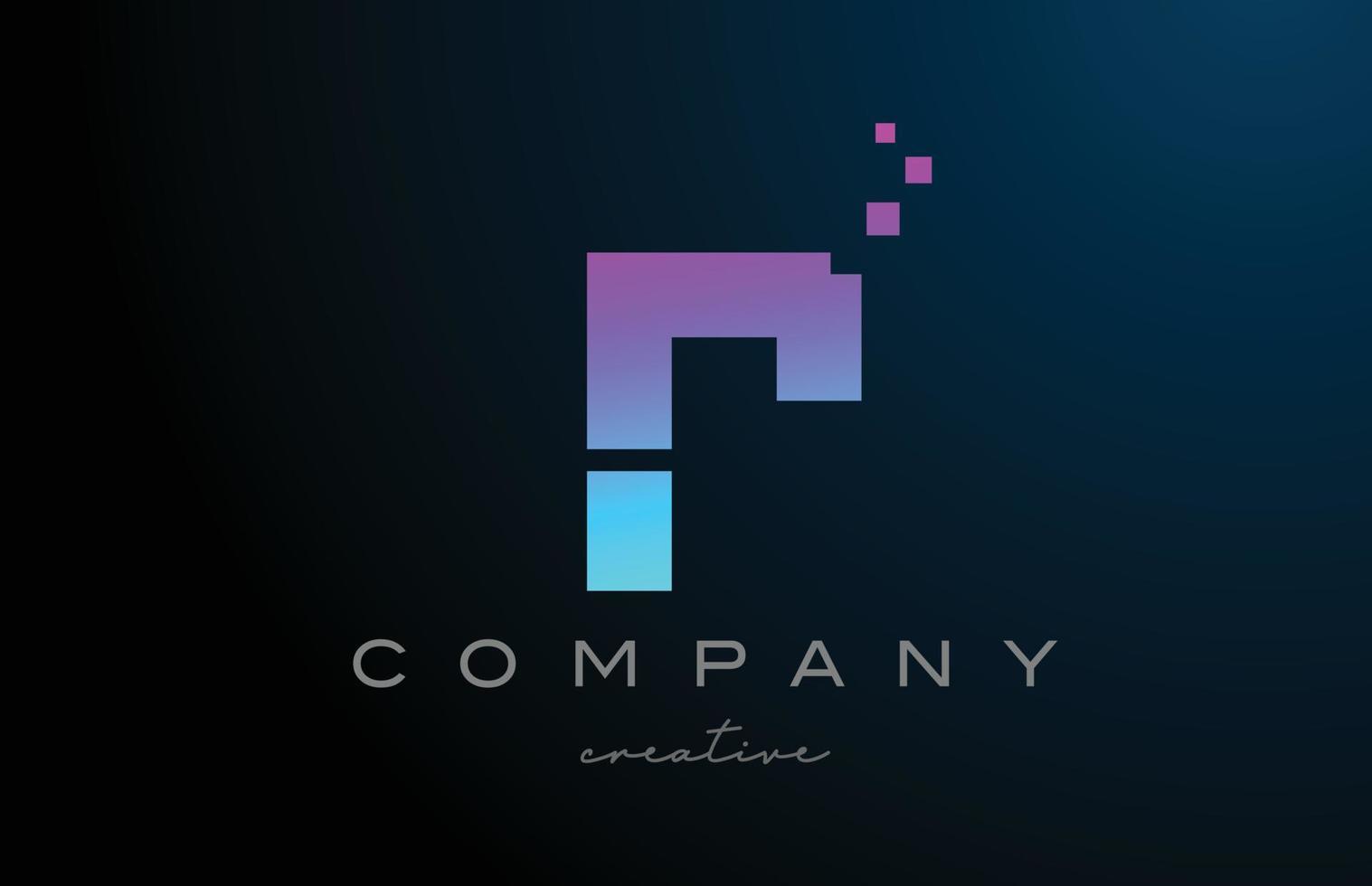 pink blue dots R alphabet letter logo icon design. Template design for company or business idea vector