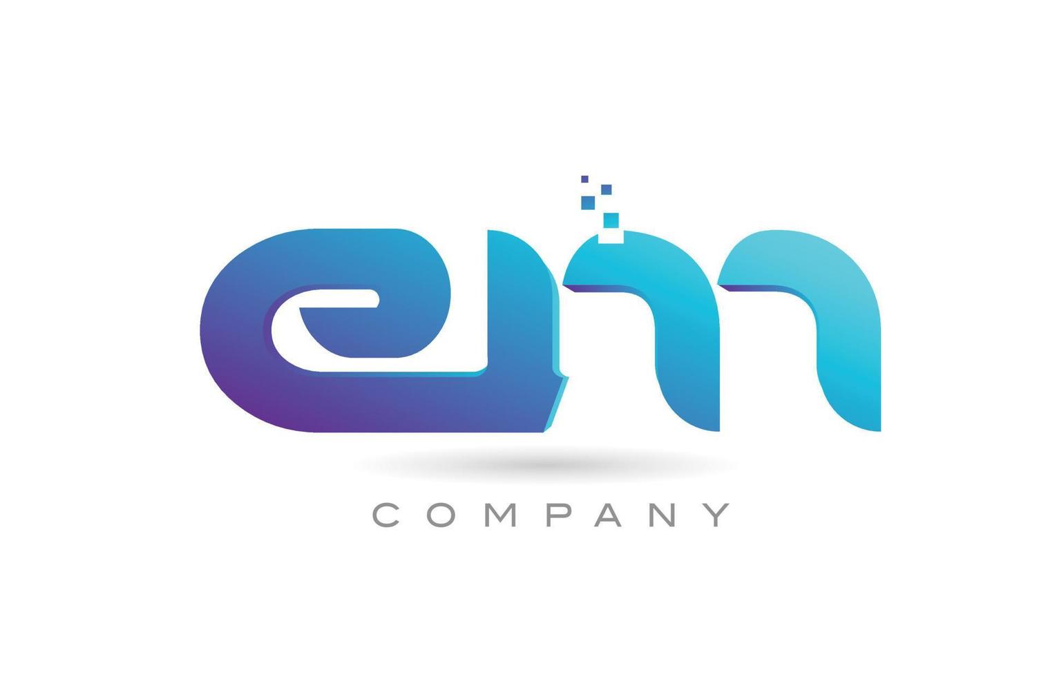 EM alphabet letter logo icon combination design. Creative template for business and company vector