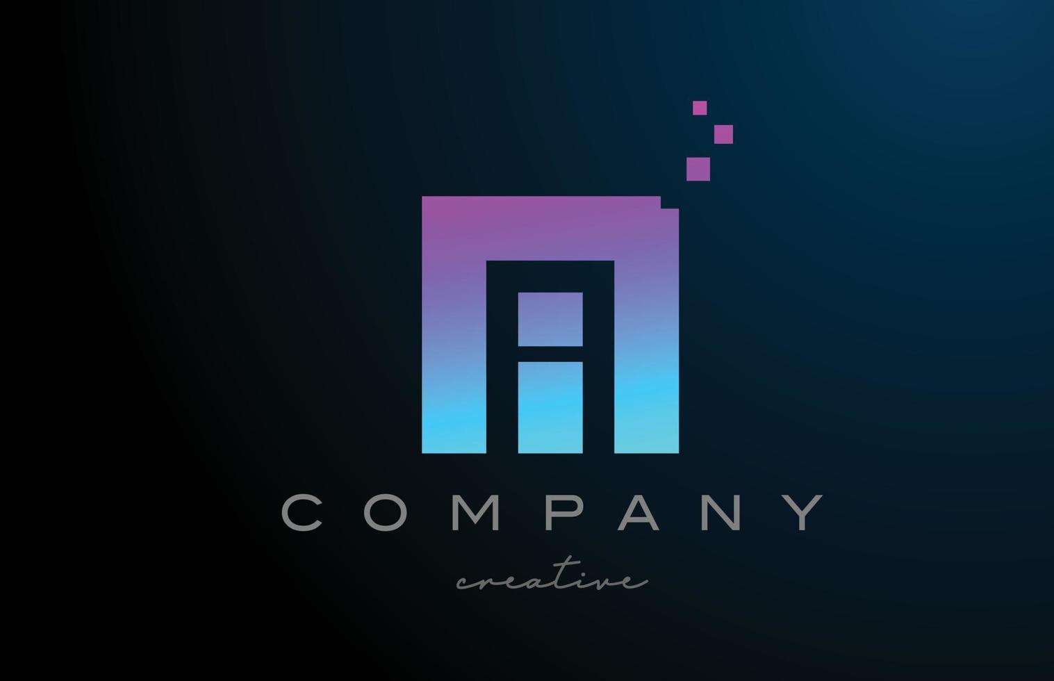 pink blue dots M alphabet letter logo icon design. Template design for company or business idea vector
