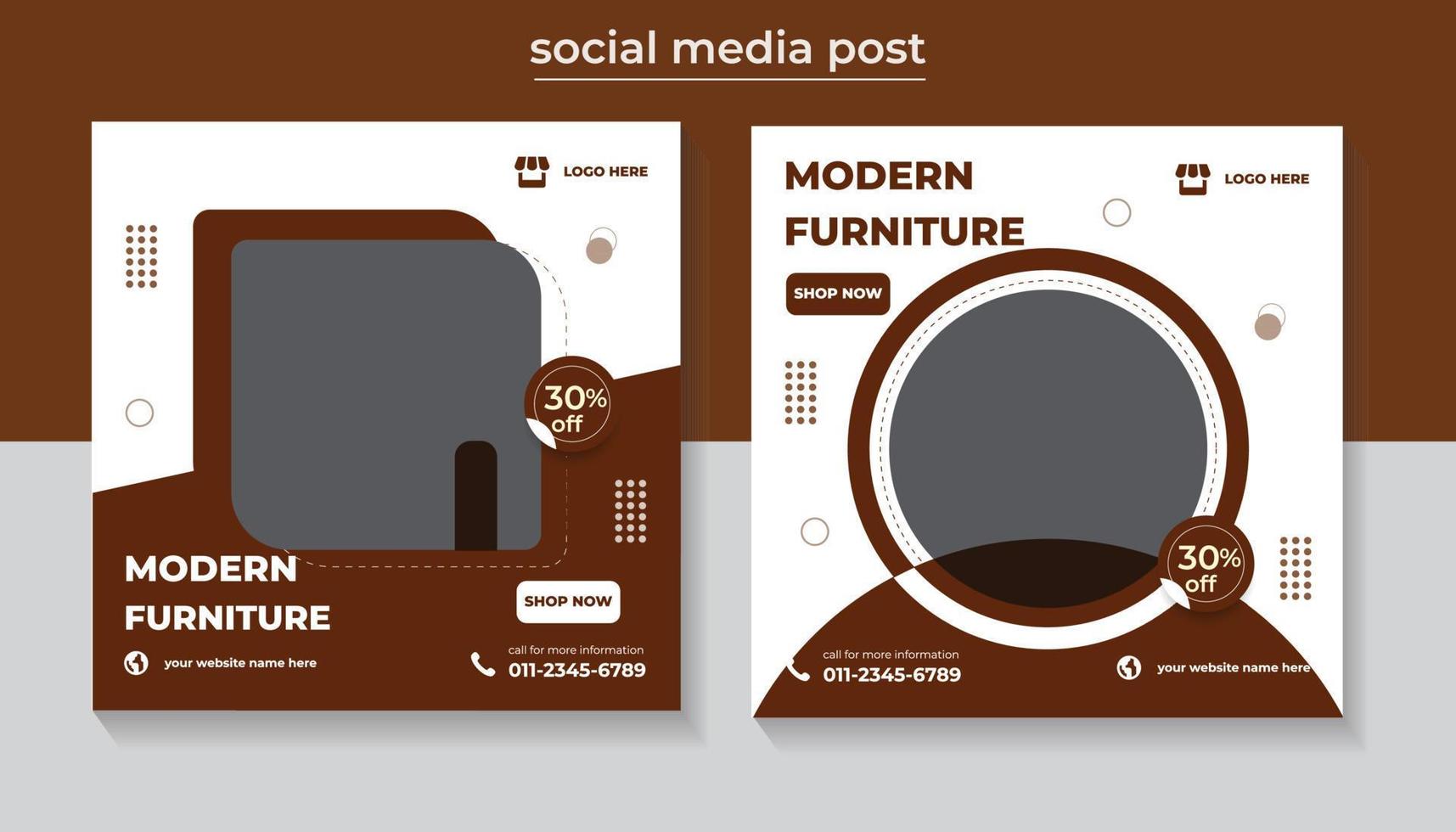 Modern Furniture Sale Social Media Post and web banner Design Template vector