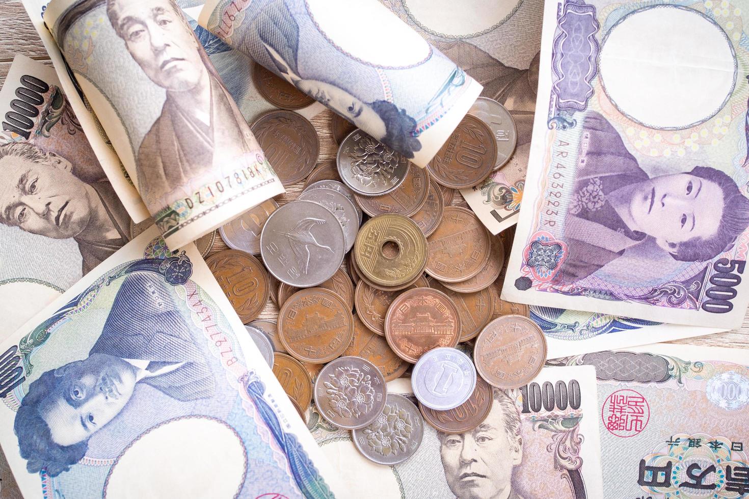 Japanese Yen Currency. Is the currency in everyday life used to buy goods and services. Exchange with goods and services and use to pay off debt locally or in a social, economic corporation. photo