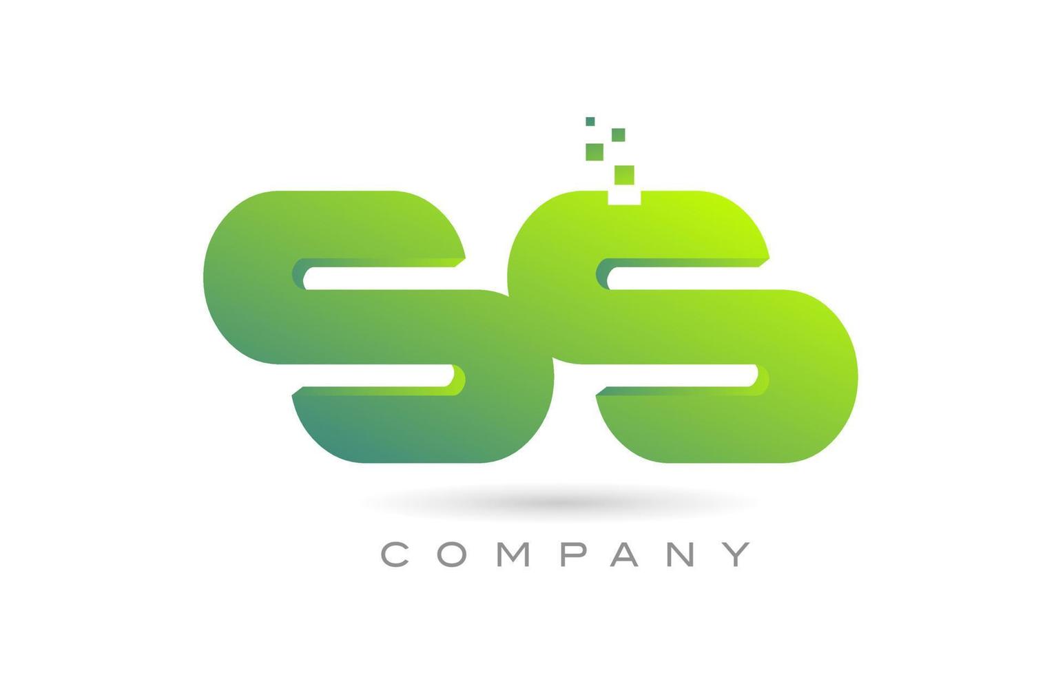 se unió al diseño de combinación de iconos del logotipo de la letra del alfabeto ss con puntos y color verde. plantilla creativa para empresa y negocio vector