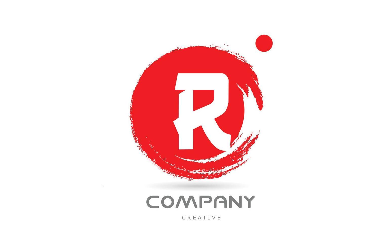 red R grunge alphabet letter logo icon design with japanese style lettering. Creative template for business and company vector