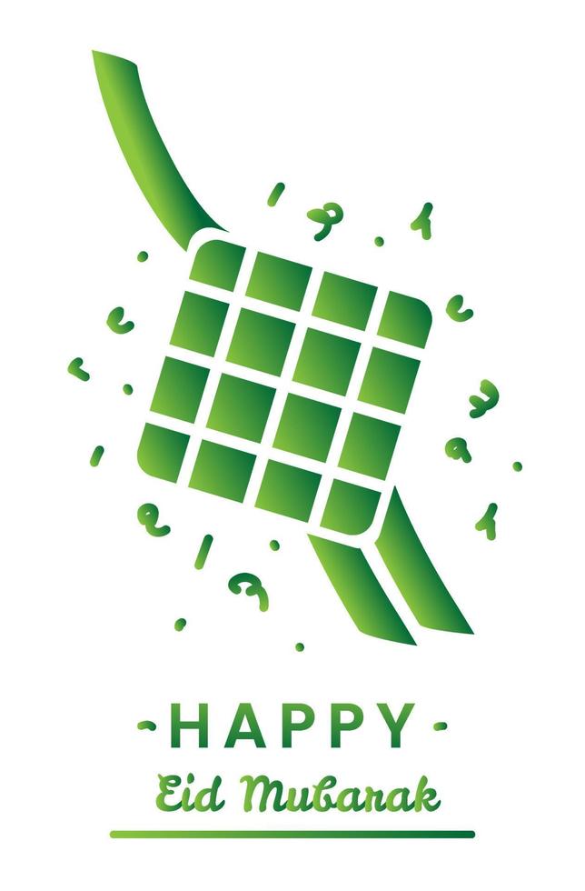 Vector shaped ketupat with small writing and decorations