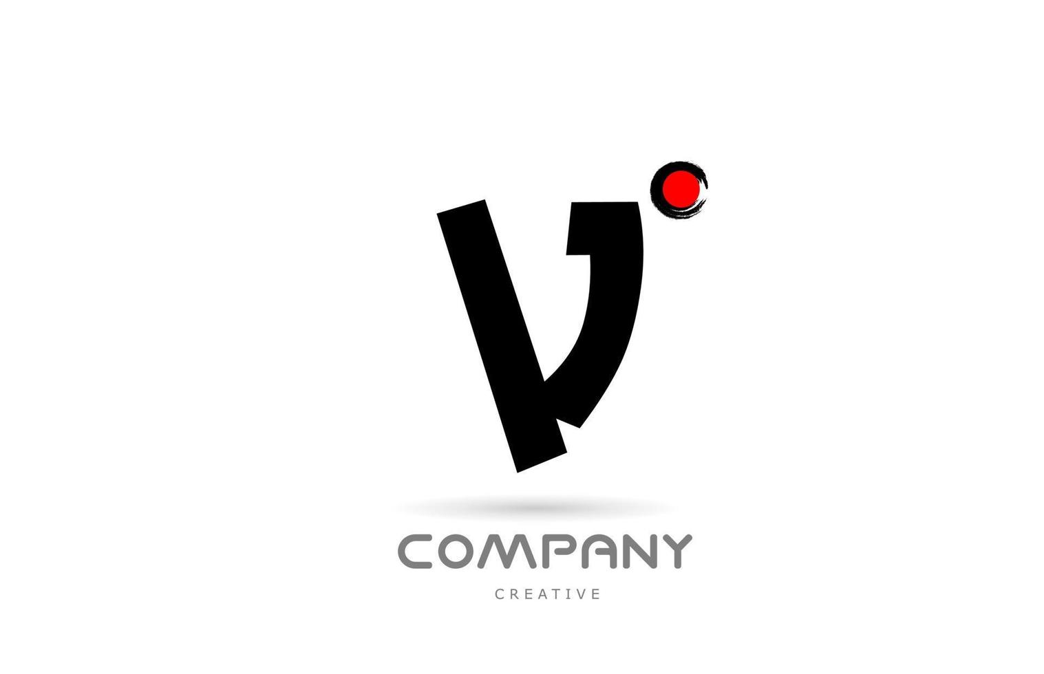 diseño de icono de logotipo de letra de alfabeto v en blanco y negro simple con letras de estilo japonés. plantilla creativa para negocios y empresas. vector