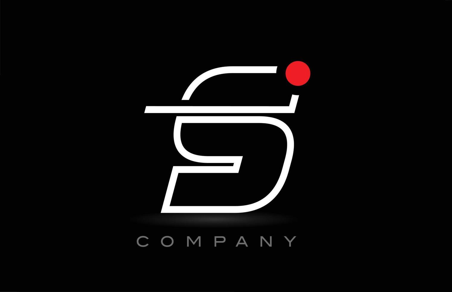 diseño de icono de logotipo de letra del alfabeto de punto rojo sobre fondo negro. plantilla creativa para negocios y empresas. vector