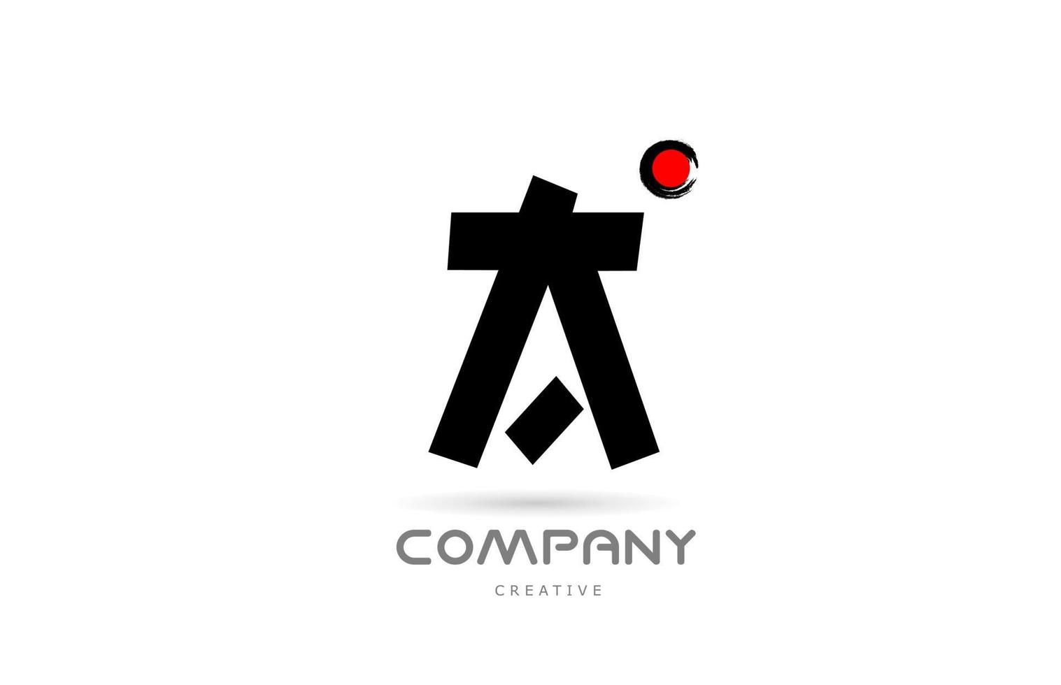 simple black and white A alphabet letter logo icon design with japanese style lettering. Creative template for business and company vector