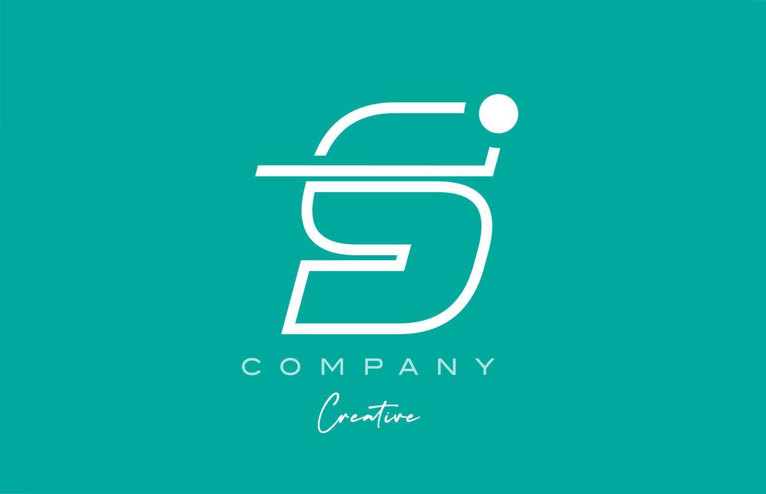 Diseño de icono de logotipo de letra del alfabeto s verde con fondo pastel. plantilla creativa para negocios y empresas. vector