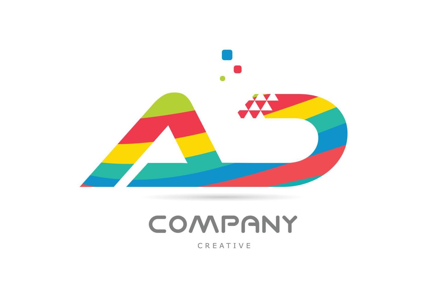 anuncio combinación colorido alfabeto letra logo icono diseño. diseño de plantilla creativa de color para empresa o negocio vector