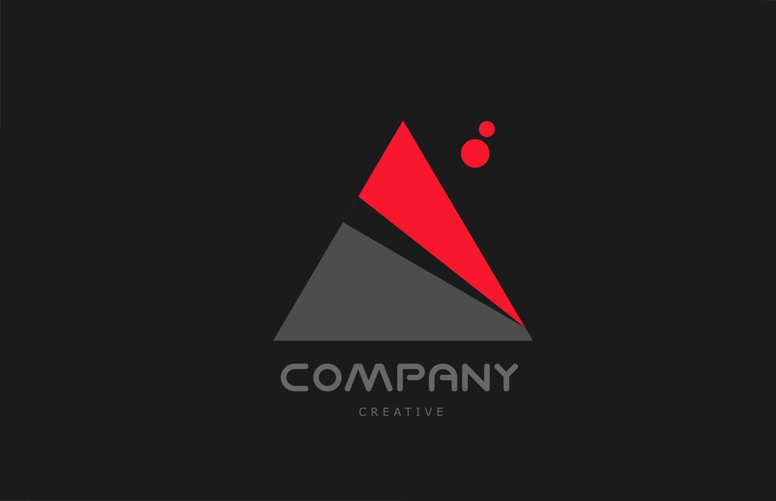 un diseño de icono de logotipo de letra de alfabeto de puntos grises rojos. plantilla creativa para negocios y empresas. vector