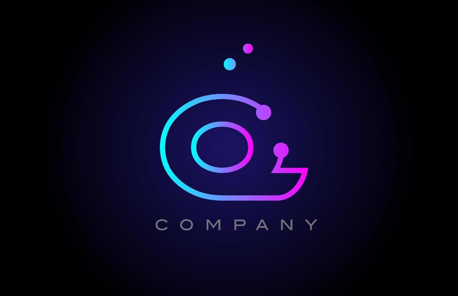 pink blue Q dot line alphabet letter logo icon design. Creative template for business and company vector