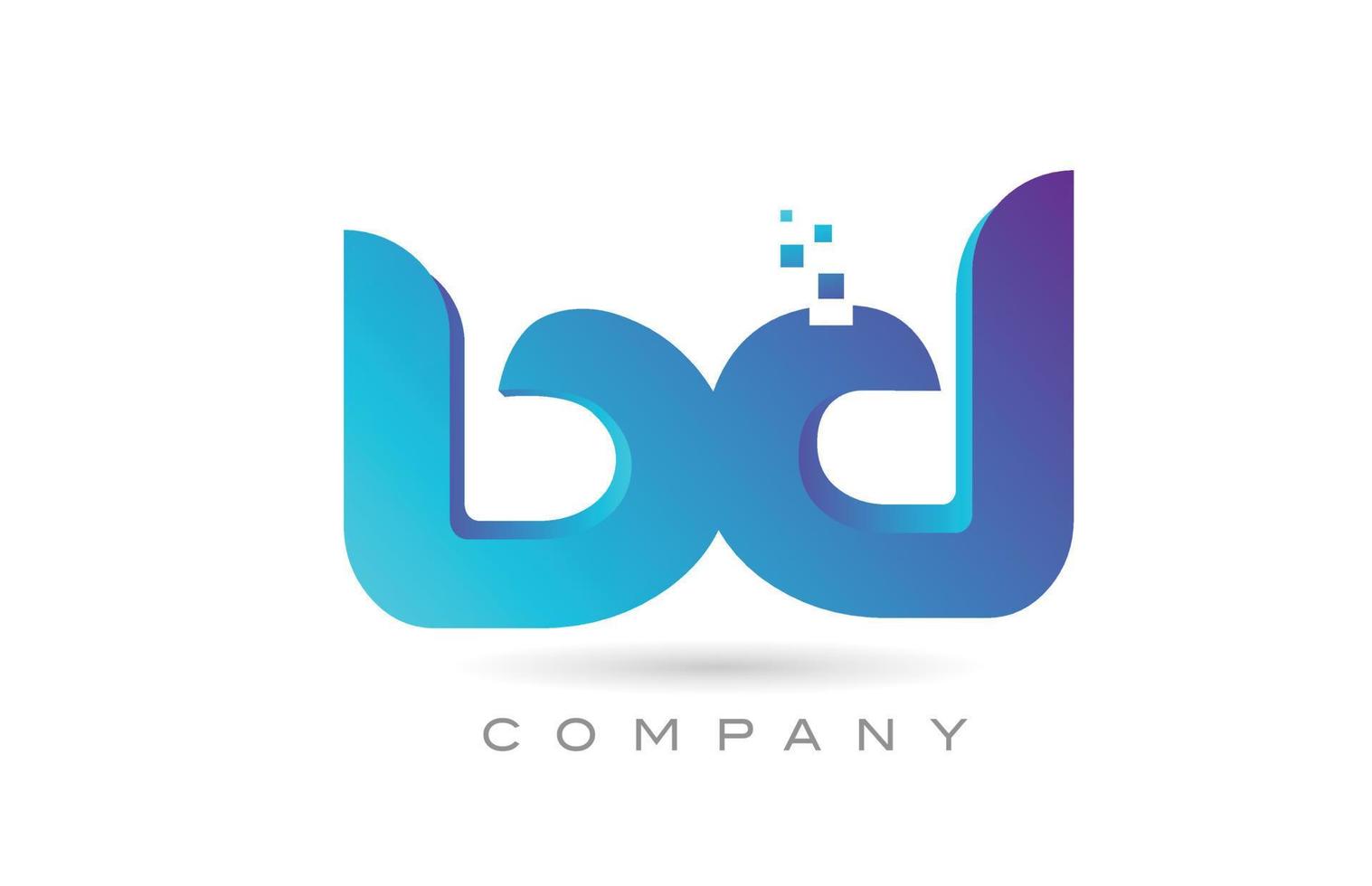 BD alphabet letter logo icon combination design. Creative template for business and company vector