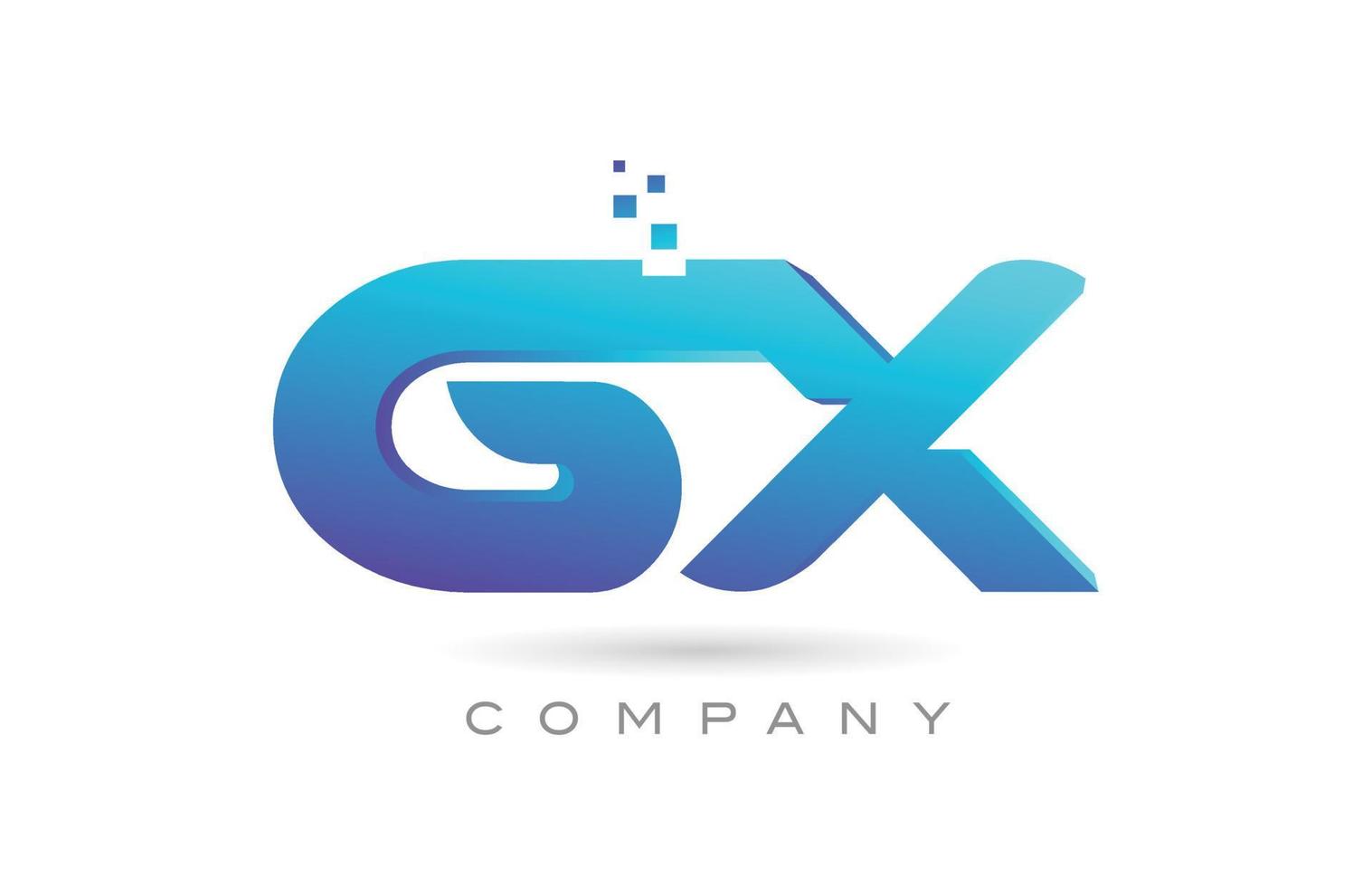 Diseño de combinación de iconos del logotipo de la letra del alfabeto gx. plantilla creativa para negocios y empresas. vector