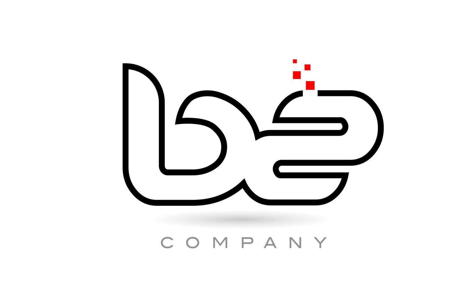 BZ connected alphabet letter logo icon combination design with dots and red color. Creative template for company and business vector