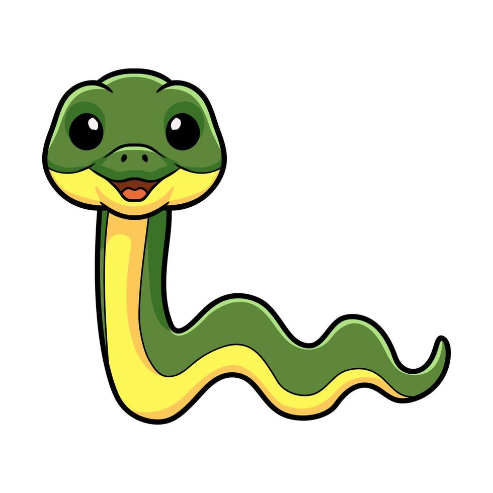 linda caricatura de serpiente corredora del este vector