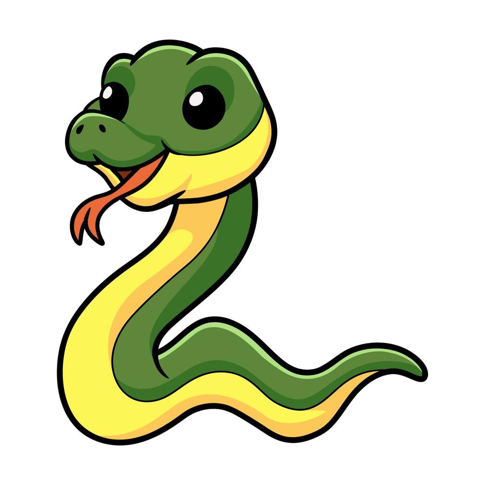 linda caricatura de serpiente corredora del este vector