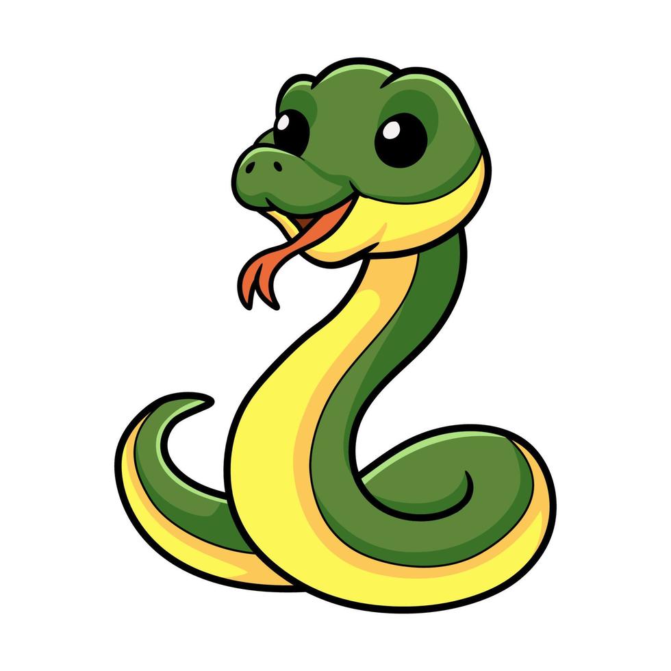 linda caricatura de serpiente corredora del este vector