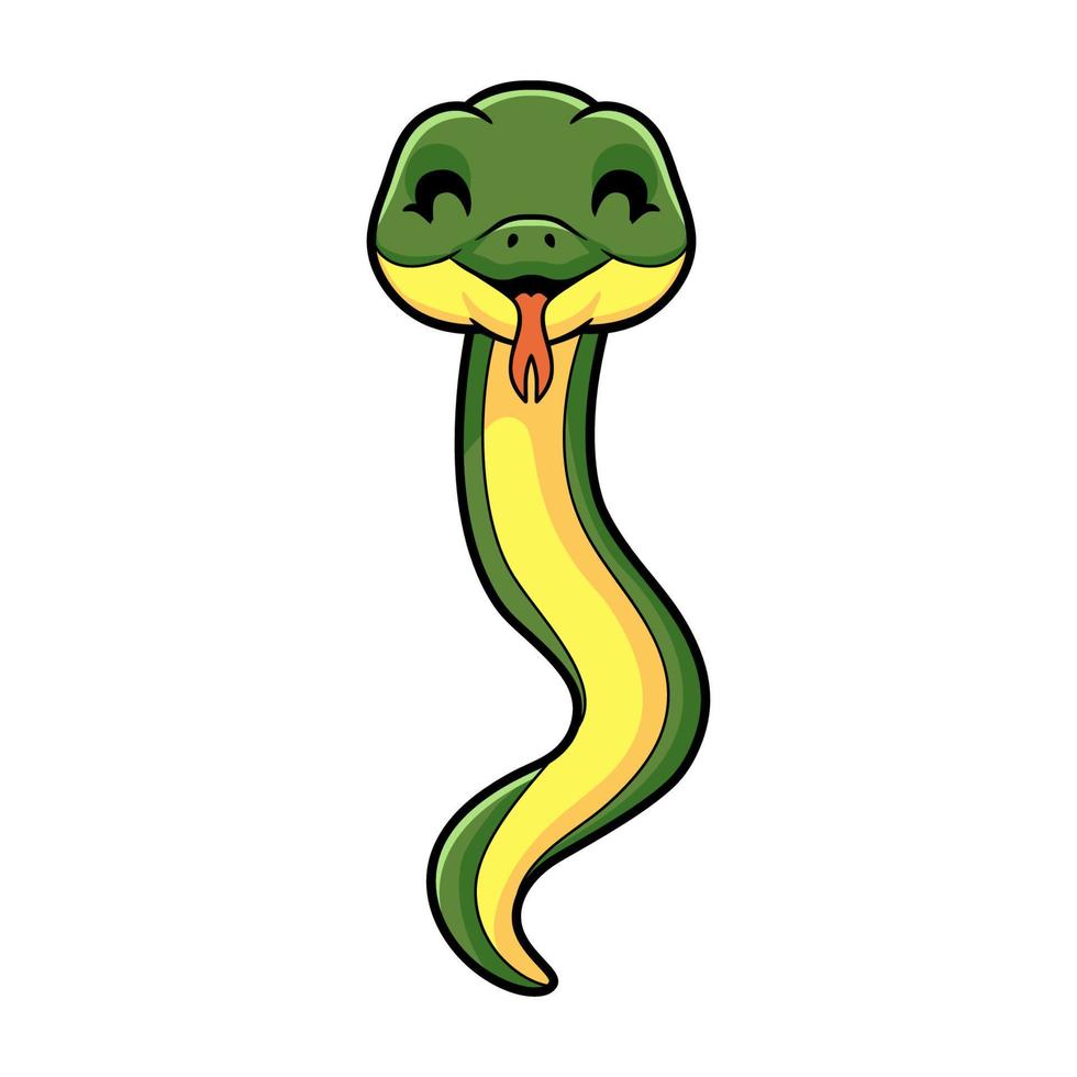 linda caricatura de serpiente corredora del este vector