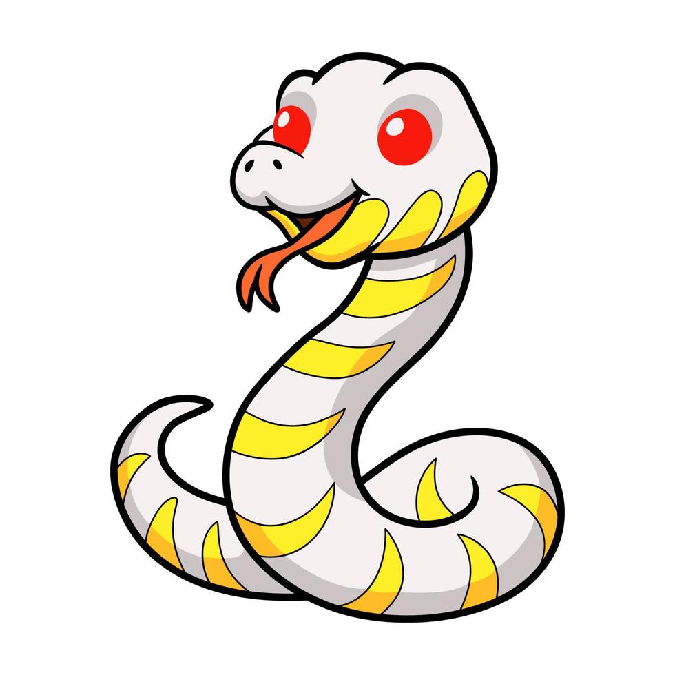 linda caricatura de serpiente de manglar albino vector