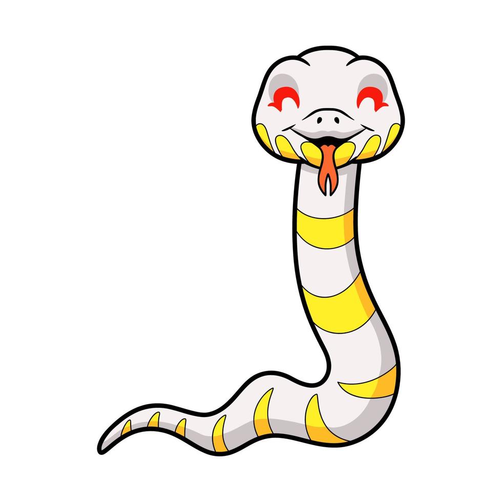 linda caricatura de serpiente de manglar albino vector