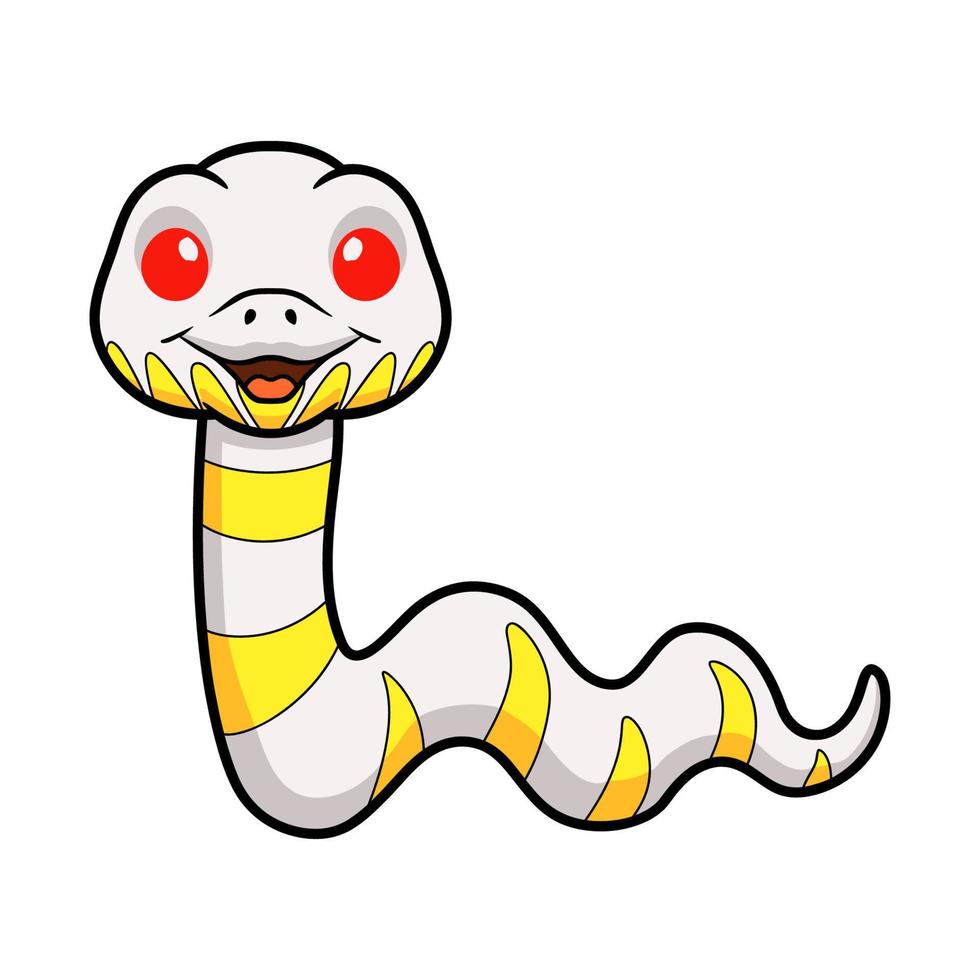 linda caricatura de serpiente de manglar albino vector