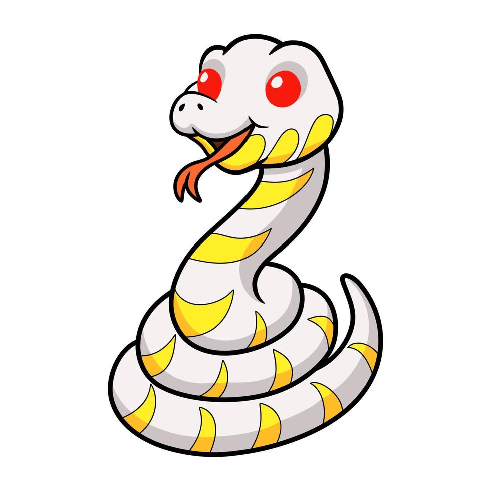 linda caricatura de serpiente de manglar albino vector