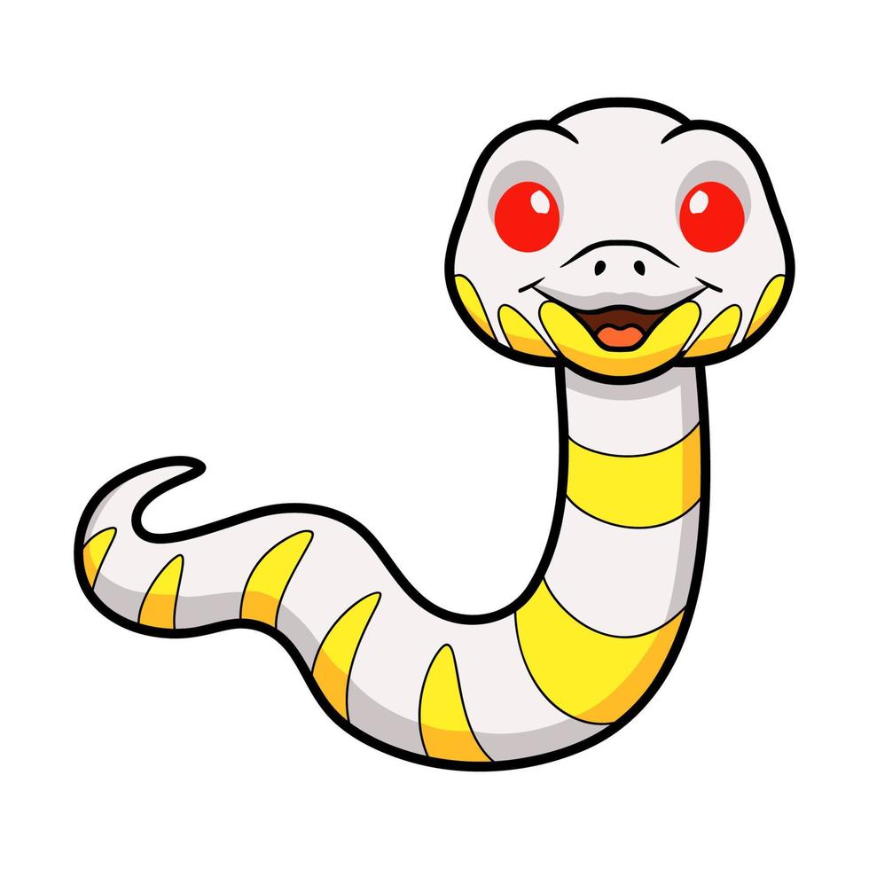 linda caricatura de serpiente de manglar albino vector