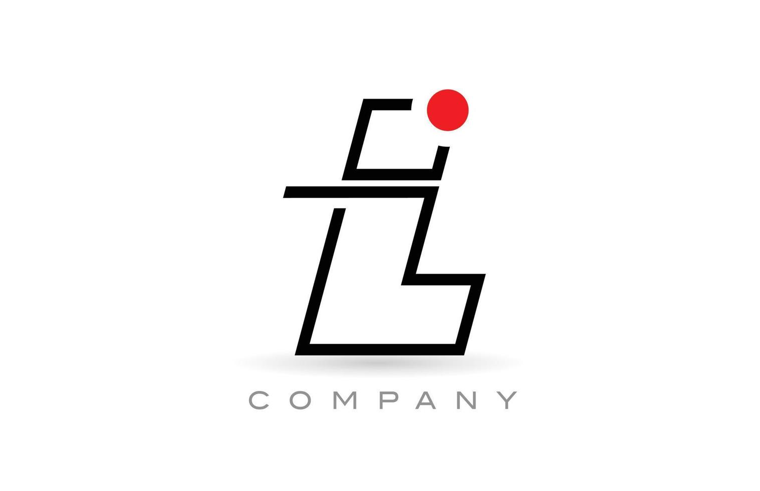 Simple L alphabet letter logo icon design with line and red dot. Creative template for company and business vector