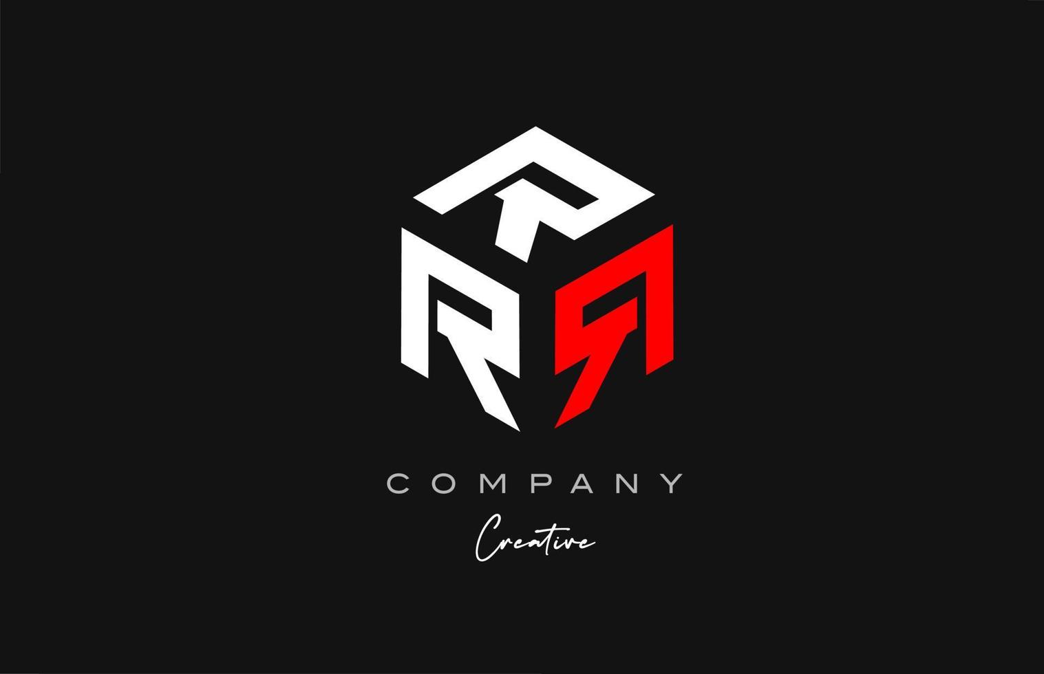 R rojo blanco tres letras cubo alfabeto letra logo icono diseño. plantilla creativa para empresa y negocio vector