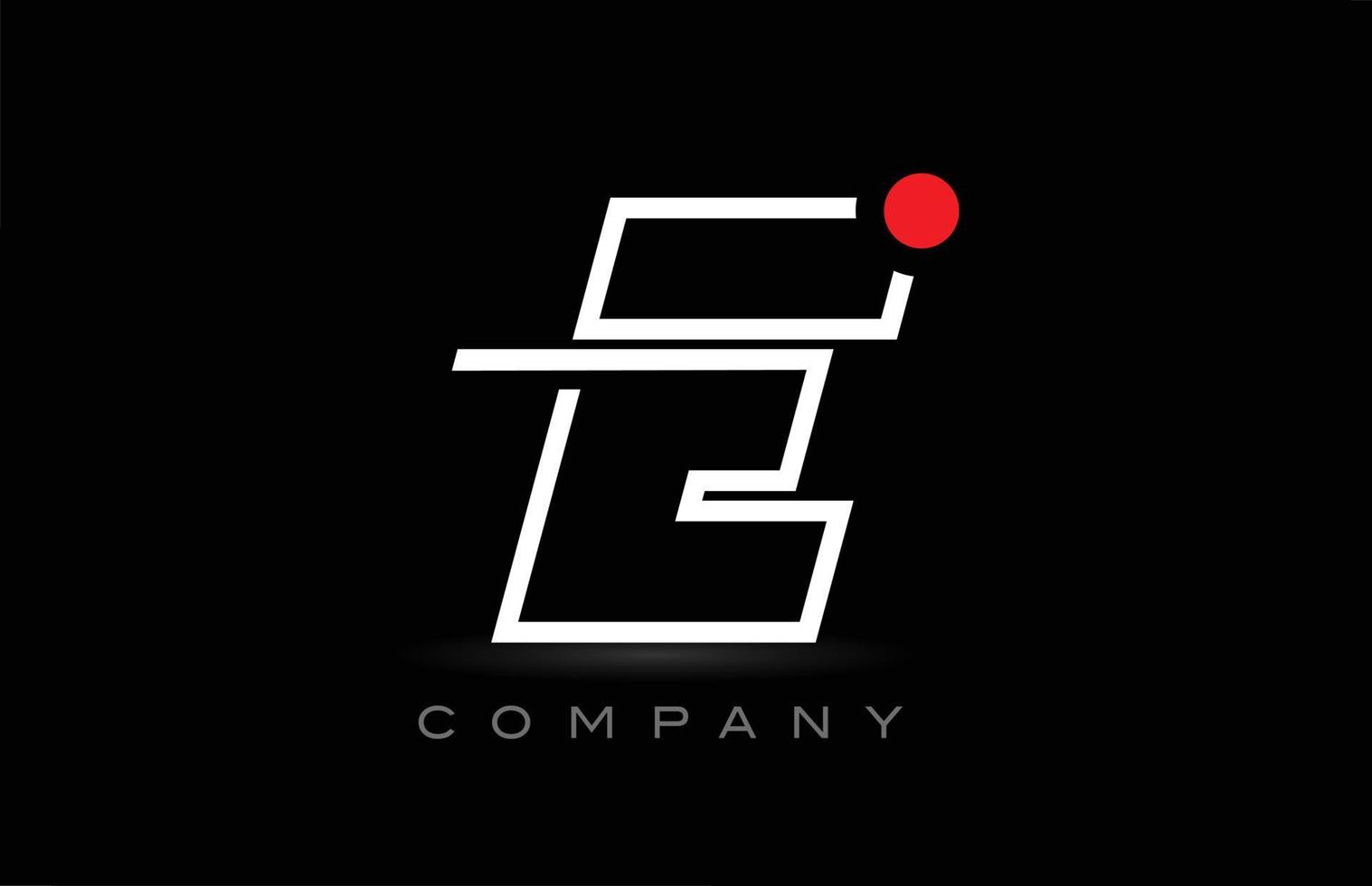 diseño de icono de logotipo de letra del alfabeto de punto rojo sobre fondo negro. plantilla creativa para negocios y empresas. vector