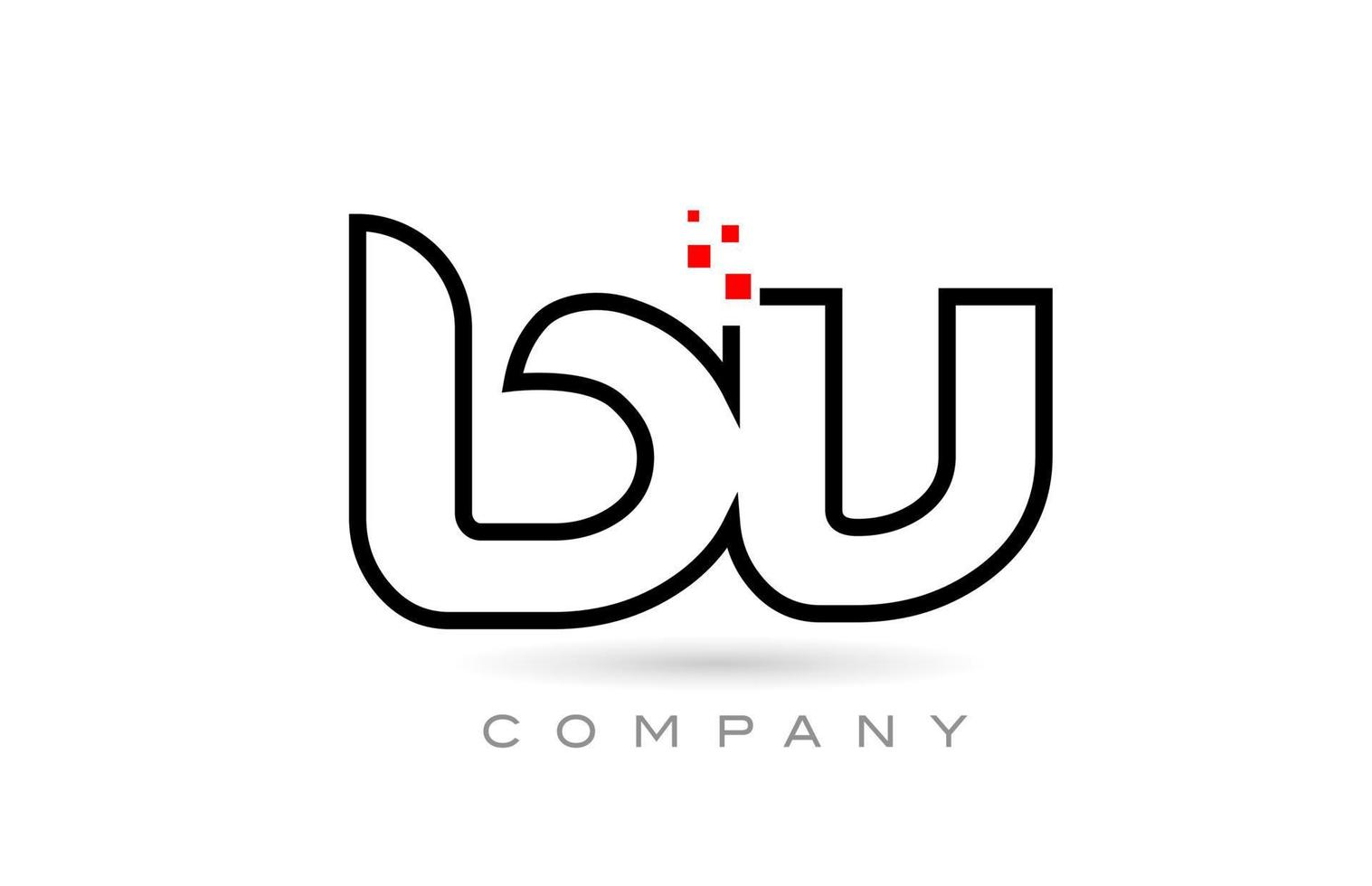 BV connected alphabet letter logo icon combination design with dots and red color. Creative template for company and business vector