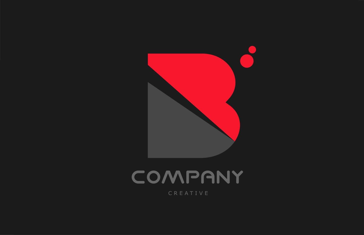 b rojo gris puntos alfabeto letra logo icono diseño. plantilla creativa para negocios y empresas. vector