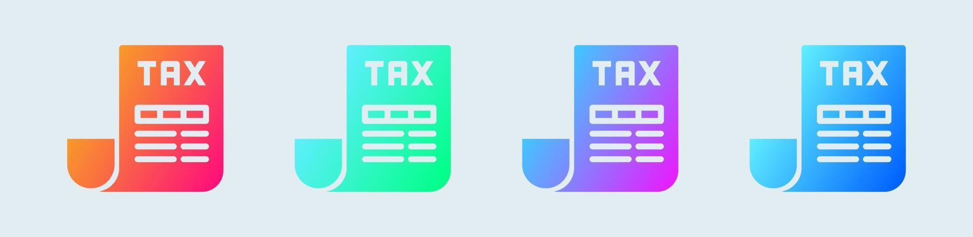 Tax solid icon in gradient colors. Finance signs vector illustration.