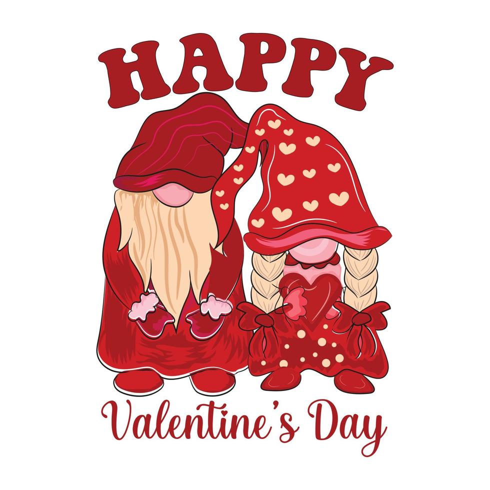 Valentines gnome t-shirt design vector