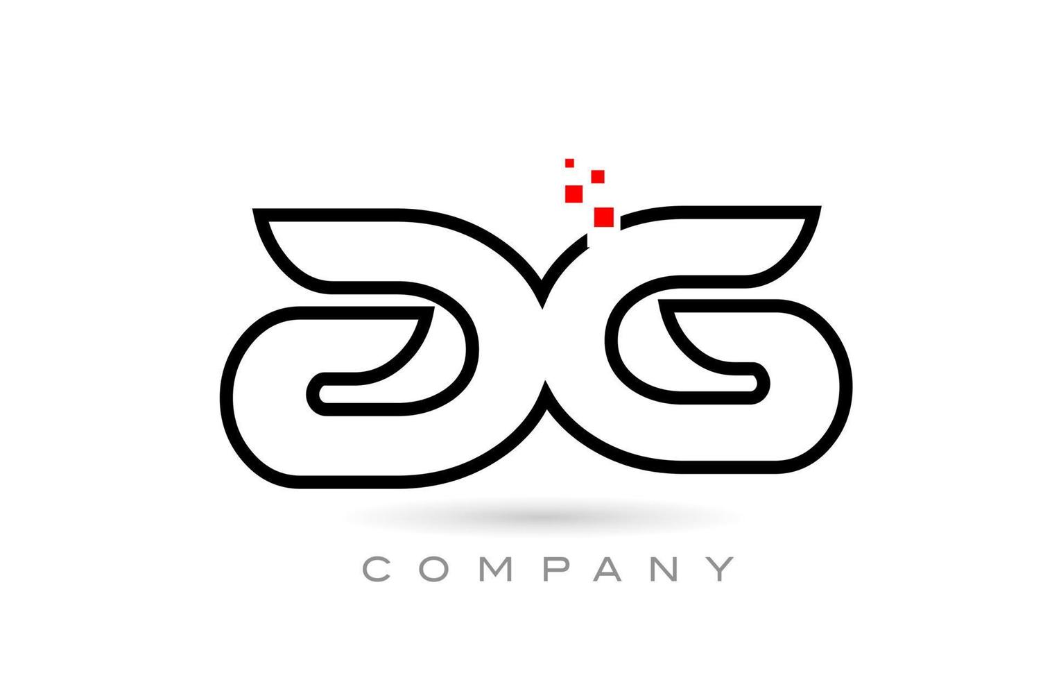 ag conectado alfabeto letra logotipo icono combinación diseño con puntos y color rojo. plantilla creativa para empresa y negocio vector