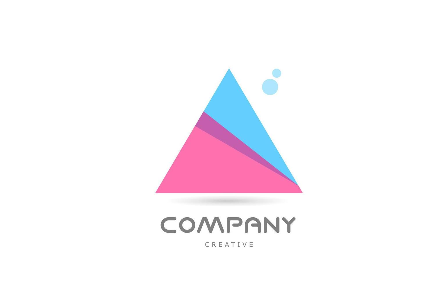 A pink blue geometric alphabet letter logo icon. Creative template for company and business vector