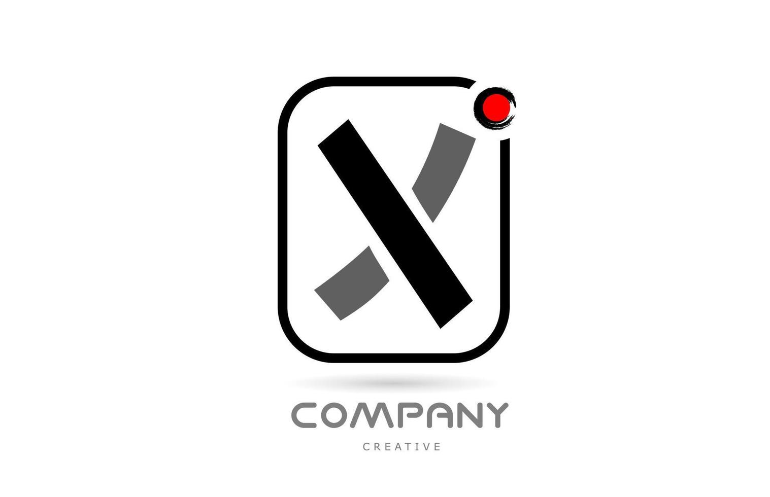 X black and white alphabet letter logo icon design with japanese style